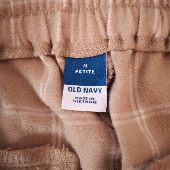 2/$30.00 - Old Navy Petite Ladies Tan & Beige Tie & Elastic Waist Lounge Pants - Picture 3 of 11